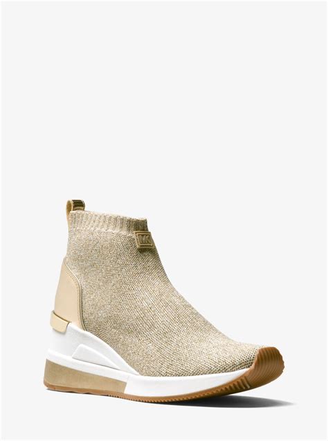 michael kors skyler sock sneaker|Skyler Metallic Stretch Knit Sock Sneaker .